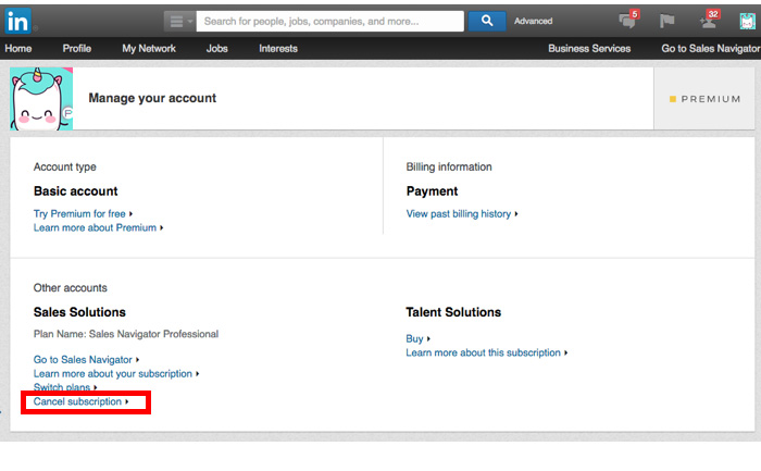 forgot to cancel linkedin premium
