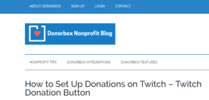 Botón de donación Twitch con Donorbox