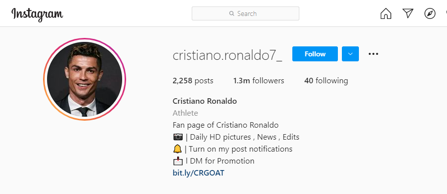 Página de fans de Cristiano Ronaldo