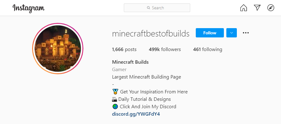 La plus grande page de fans du bâtiment Minicraft sur Instagram